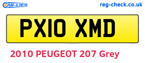 PX10XMD are the vehicle registration plates.