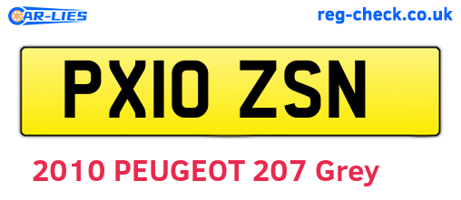 PX10ZSN are the vehicle registration plates.