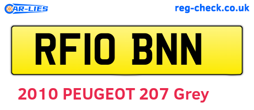 RF10BNN are the vehicle registration plates.