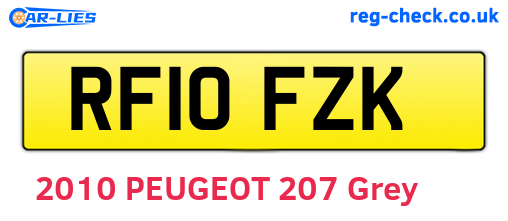 RF10FZK are the vehicle registration plates.