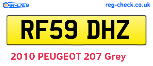 RF59DHZ are the vehicle registration plates.