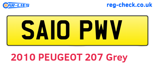 SA10PWV are the vehicle registration plates.