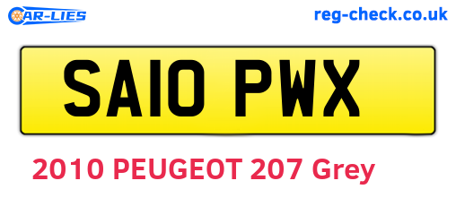 SA10PWX are the vehicle registration plates.