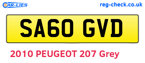 SA60GVD are the vehicle registration plates.