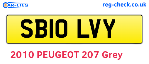 SB10LVY are the vehicle registration plates.