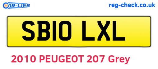 SB10LXL are the vehicle registration plates.