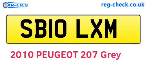 SB10LXM are the vehicle registration plates.