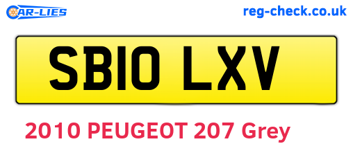 SB10LXV are the vehicle registration plates.