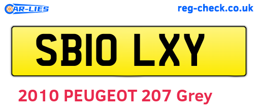 SB10LXY are the vehicle registration plates.