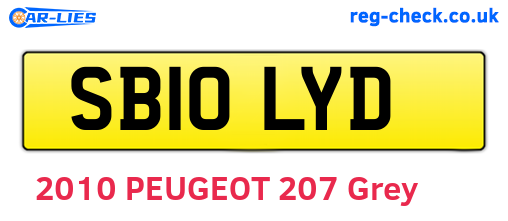 SB10LYD are the vehicle registration plates.