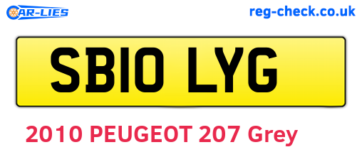 SB10LYG are the vehicle registration plates.
