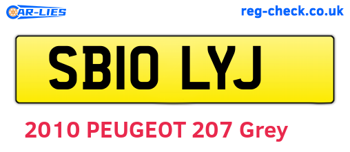 SB10LYJ are the vehicle registration plates.