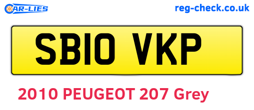 SB10VKP are the vehicle registration plates.