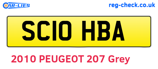 SC10HBA are the vehicle registration plates.