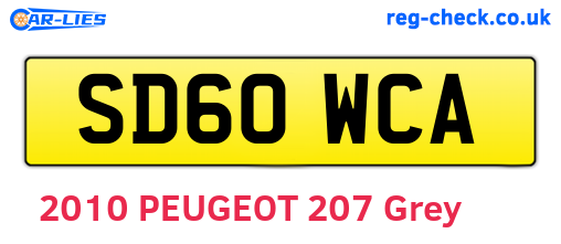 SD60WCA are the vehicle registration plates.