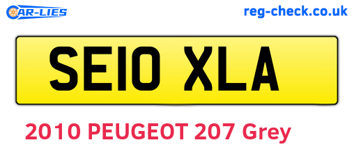 SE10XLA are the vehicle registration plates.