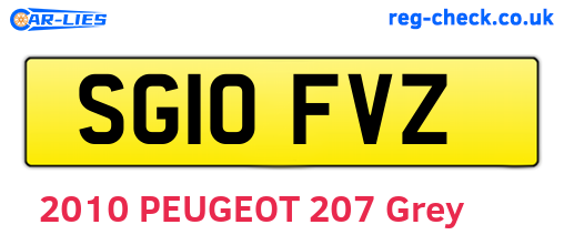 SG10FVZ are the vehicle registration plates.