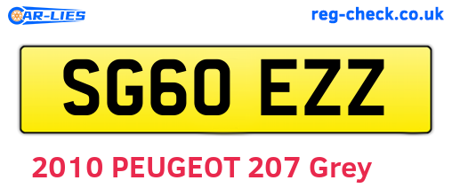 SG60EZZ are the vehicle registration plates.