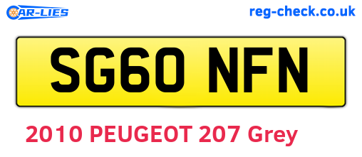 SG60NFN are the vehicle registration plates.