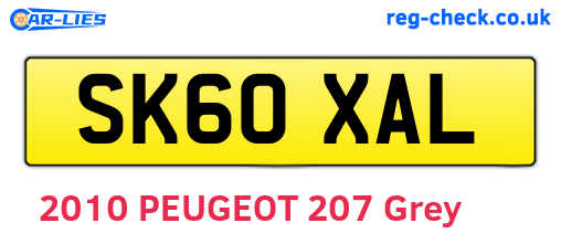 SK60XAL are the vehicle registration plates.