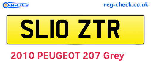 SL10ZTR are the vehicle registration plates.