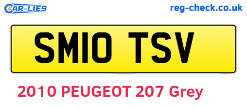 SM10TSV are the vehicle registration plates.