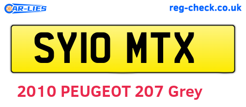 SY10MTX are the vehicle registration plates.