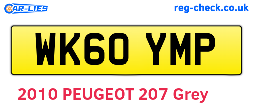 WK60YMP are the vehicle registration plates.