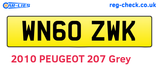 WN60ZWK are the vehicle registration plates.