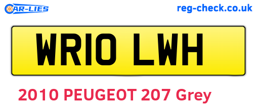 WR10LWH are the vehicle registration plates.
