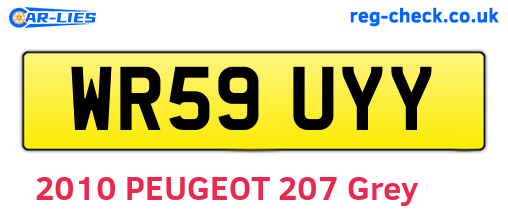 WR59UYY are the vehicle registration plates.