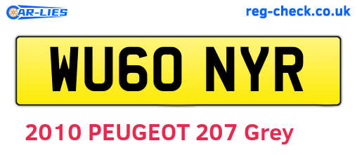 WU60NYR are the vehicle registration plates.