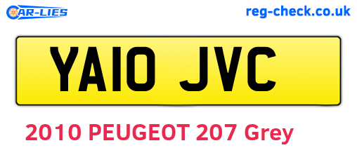 YA10JVC are the vehicle registration plates.