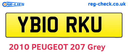 YB10RKU are the vehicle registration plates.