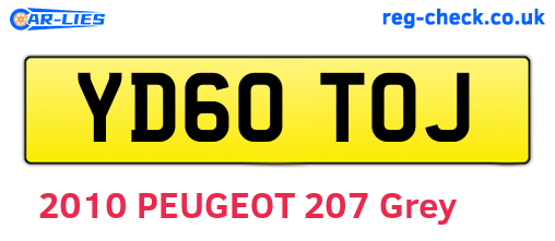 YD60TOJ are the vehicle registration plates.