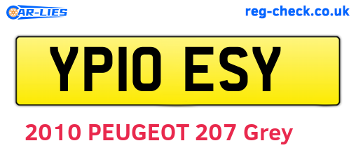YP10ESY are the vehicle registration plates.