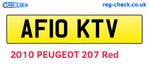 AF10KTV are the vehicle registration plates.