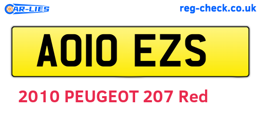AO10EZS are the vehicle registration plates.