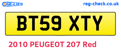 BT59XTY are the vehicle registration plates.