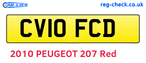 CV10FCD are the vehicle registration plates.