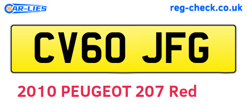 CV60JFG are the vehicle registration plates.