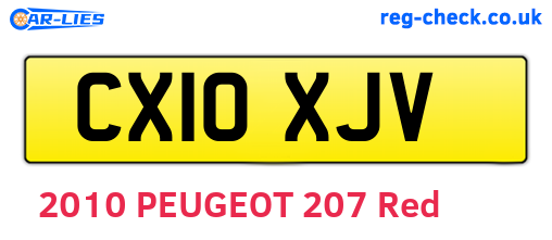 CX10XJV are the vehicle registration plates.