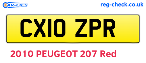 CX10ZPR are the vehicle registration plates.