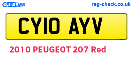 CY10AYV are the vehicle registration plates.