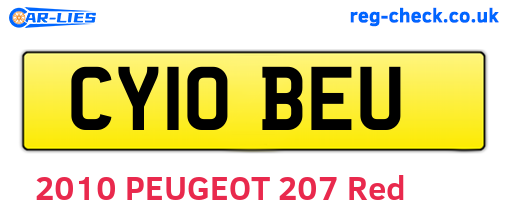 CY10BEU are the vehicle registration plates.