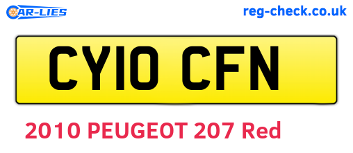 CY10CFN are the vehicle registration plates.