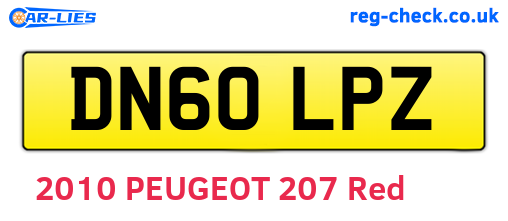 DN60LPZ are the vehicle registration plates.