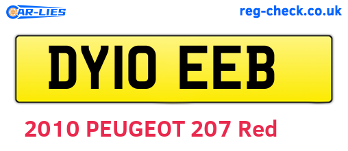 DY10EEB are the vehicle registration plates.