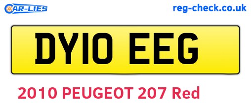 DY10EEG are the vehicle registration plates.