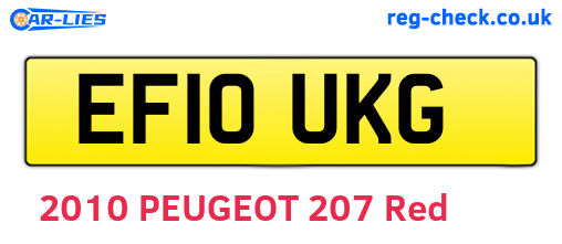 EF10UKG are the vehicle registration plates.